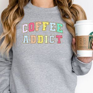 Coffee Addict Graphic Pullover Sweatshirt